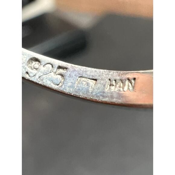 Vintage Helen Andrews synthetic emerald and CZ sterling silver ring size 7 - Picture 2 of 16